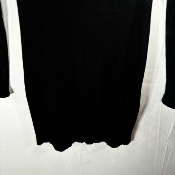 Lulus Size XL Long Sleeve Bodycon Dress Black Sweet Season Ribbed Mock Neck - Picture 8 of 16